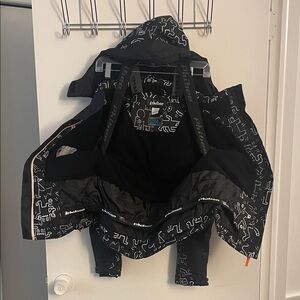 Phibee snowboarding Kids Black Jacket with orange accent